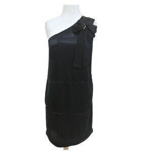 SEE BY CHLOE Black silk one shoulder dress sz I 40 US 8